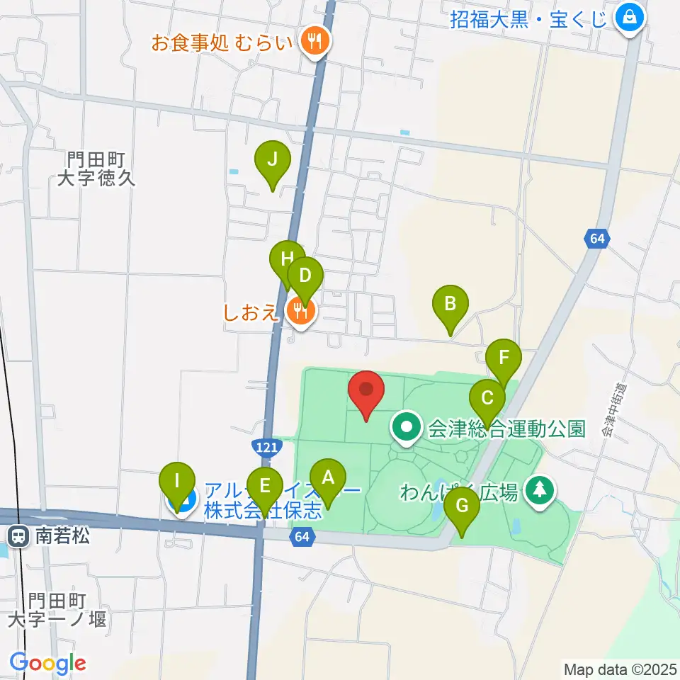 あいづ総合体育館周辺の駐車場・コインパーキング一覧地図