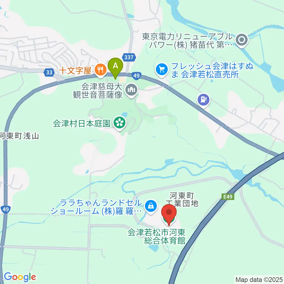 会津若松市河東総合体育館周辺の駐車場・コインパーキング一覧地図