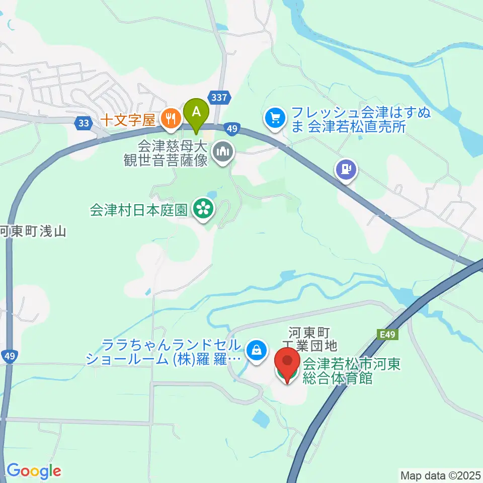 会津若松市河東総合体育館周辺の駐車場・コインパーキング一覧地図