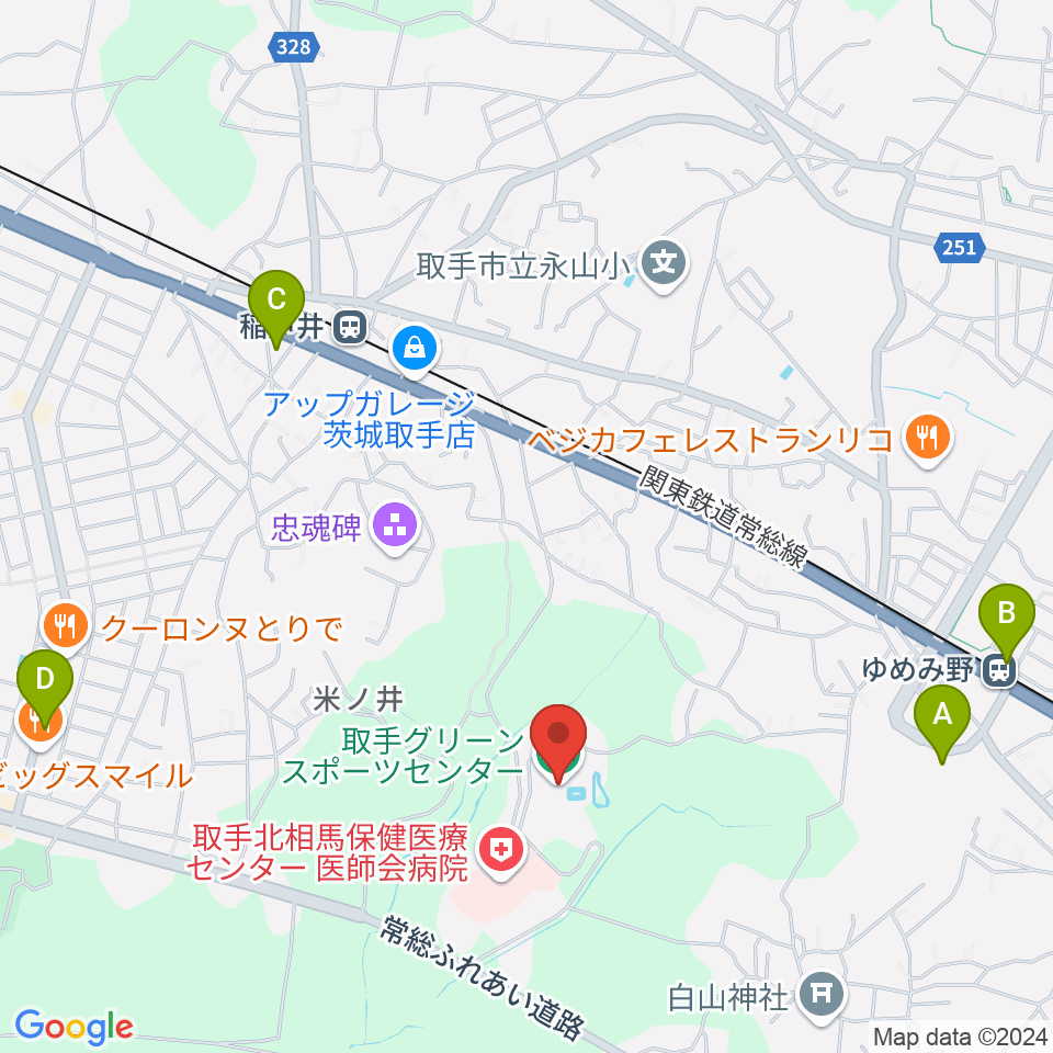 TAC取手グリーンスポーツセンター周辺の駐車場・コインパーキング一覧地図