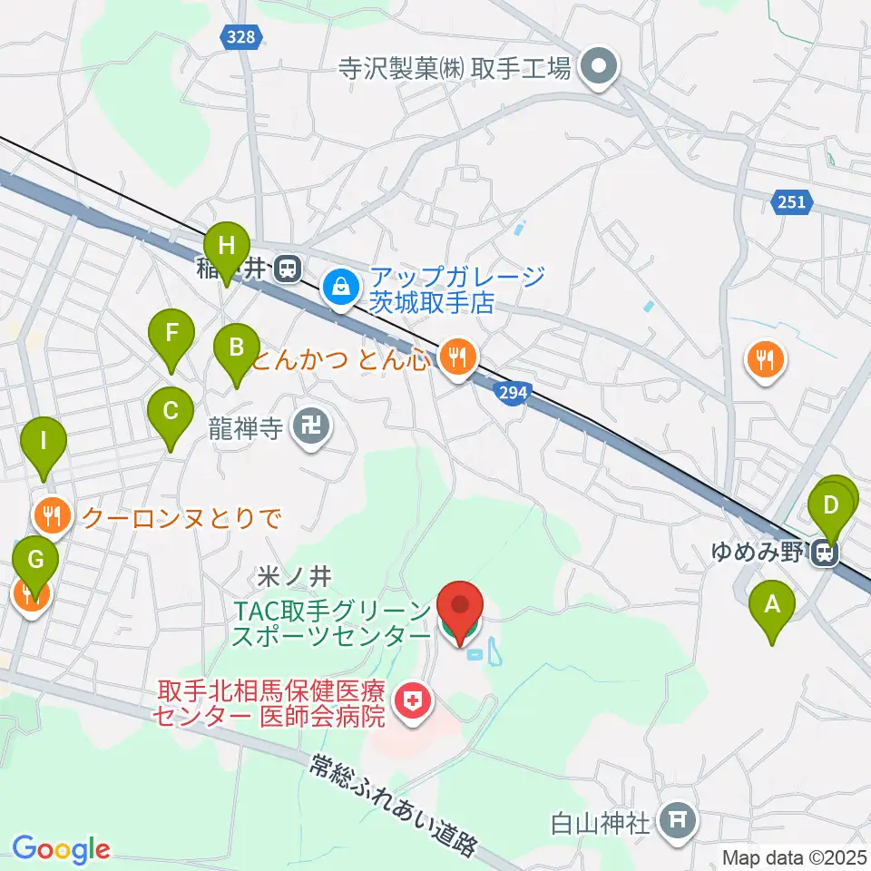 TAC取手グリーンスポーツセンター周辺の駐車場・コインパーキング一覧地図