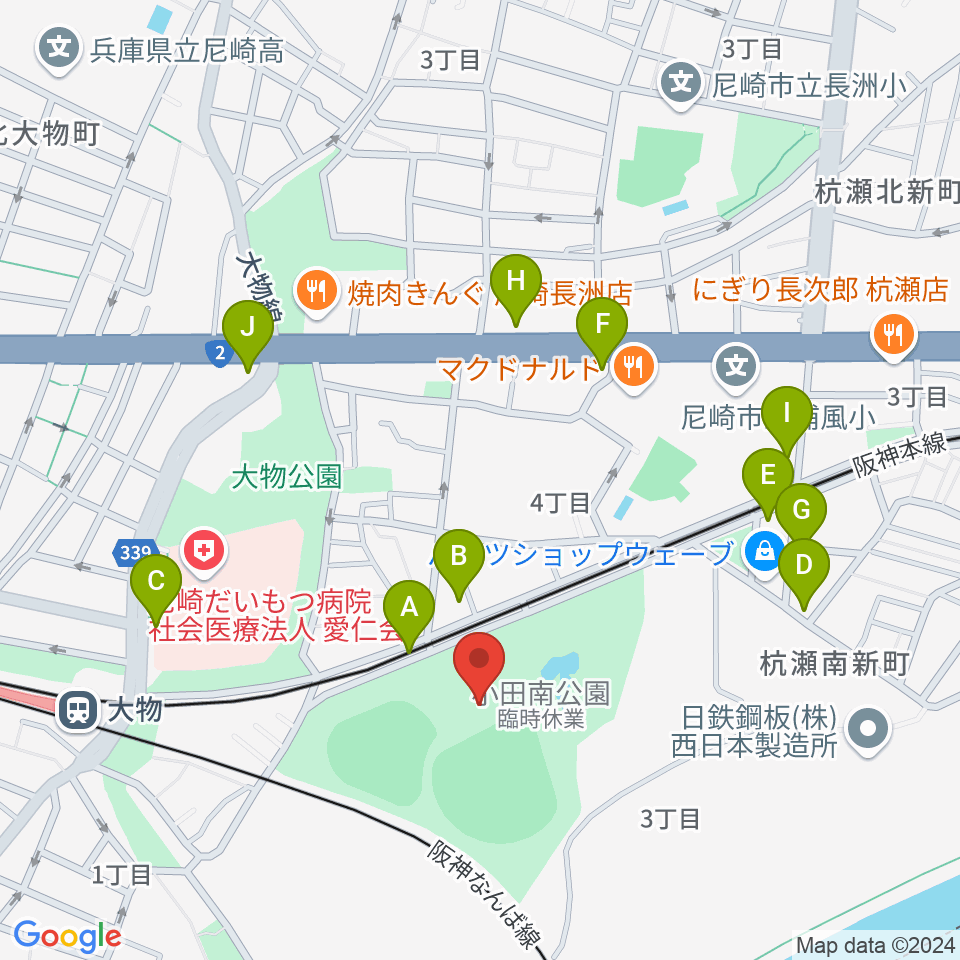 小田南公園野球場周辺の駐車場・コインパーキング一覧地図