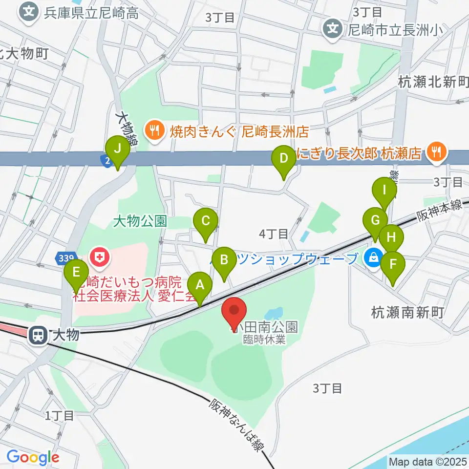 小田南公園野球場周辺の駐車場・コインパーキング一覧地図