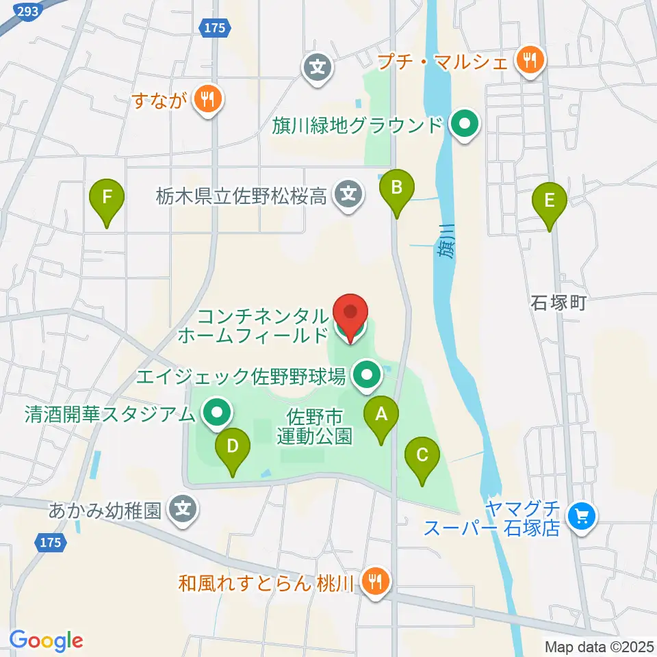 コンチネンタルホームフィールド周辺の駐車場・コインパーキング一覧地図