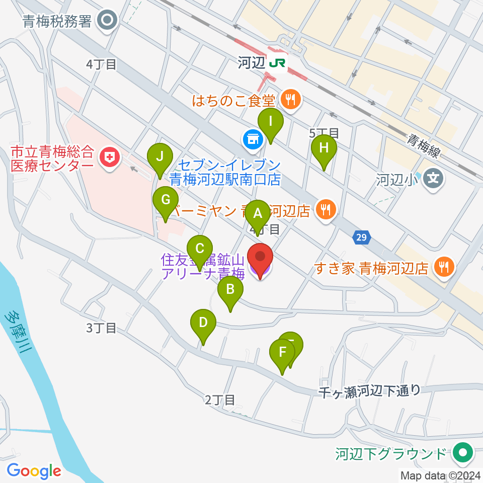 住友金属鉱山アリーナ青梅周辺の駐車場・コインパーキング一覧地図