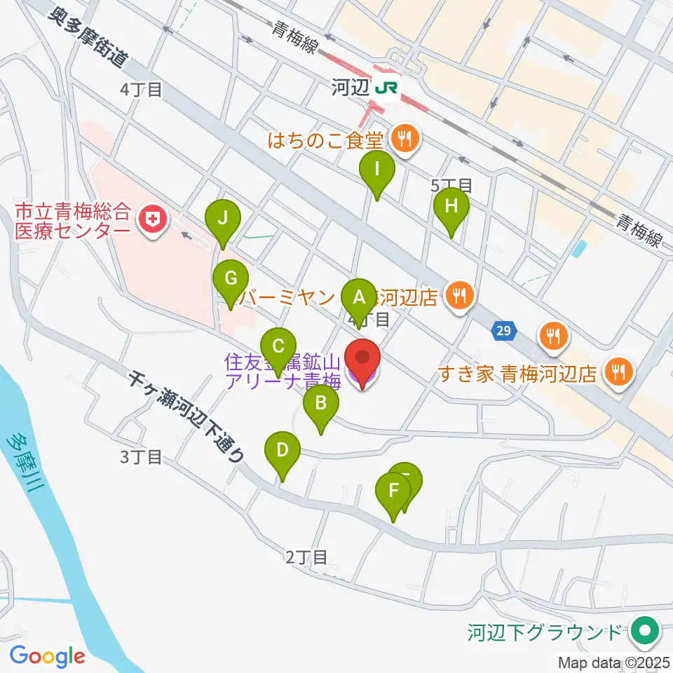 住友金属鉱山アリーナ青梅周辺の駐車場・コインパーキング一覧地図