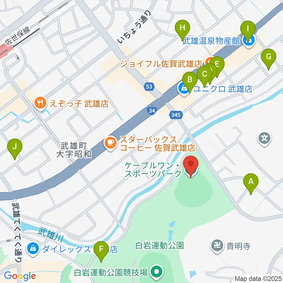 ケーブルワン・スポーツパーク周辺の駐車場・コインパーキング一覧地図