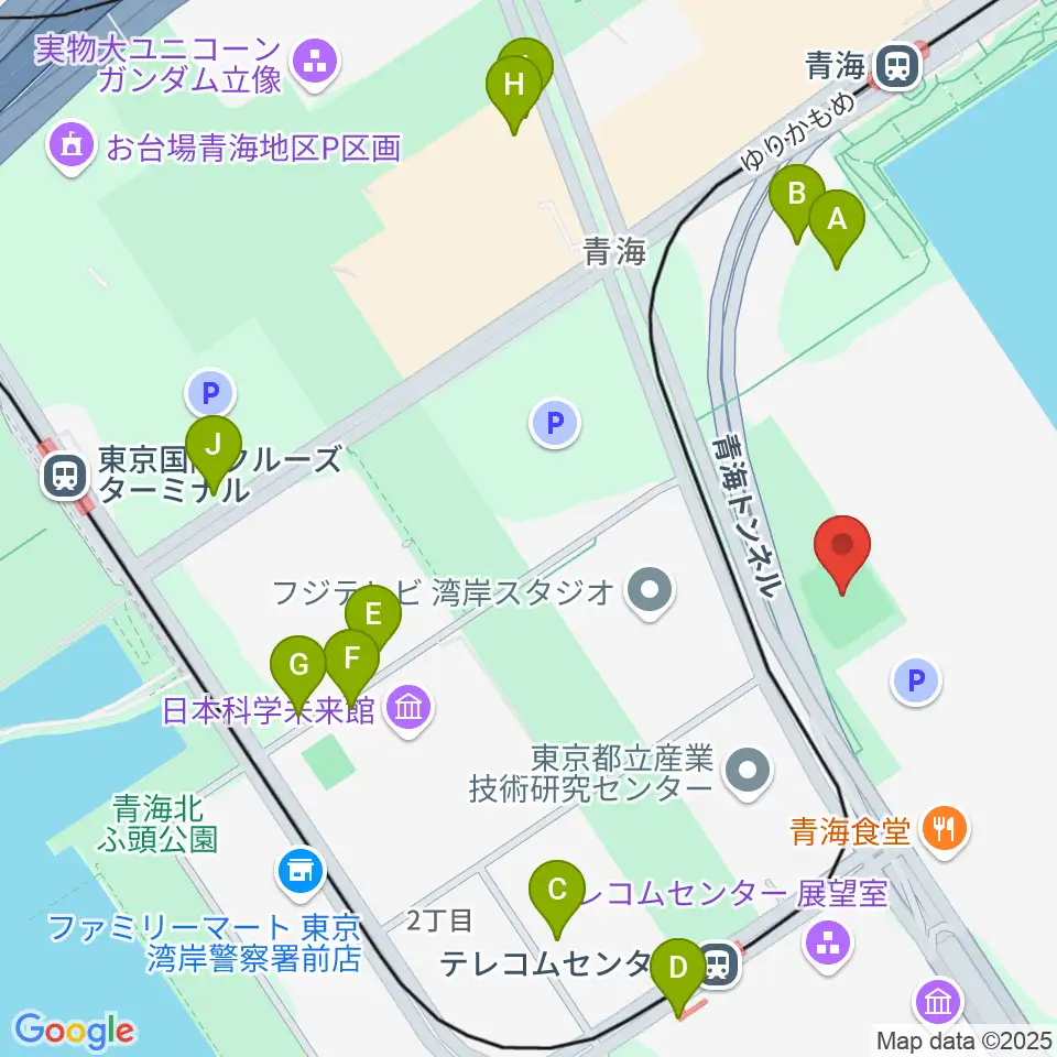 青海中央ふ頭公園 少年野球場周辺の駐車場・コインパーキング一覧地図