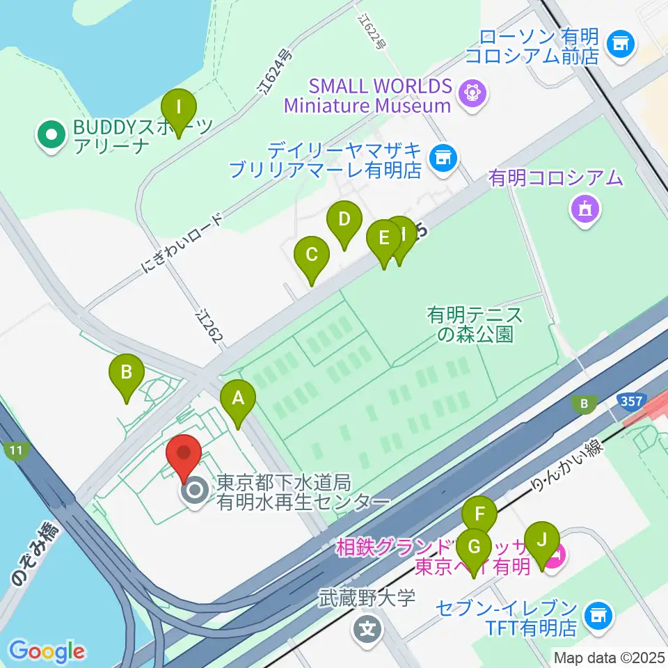 有明スポーツセンター周辺の駐車場・コインパーキング一覧地図