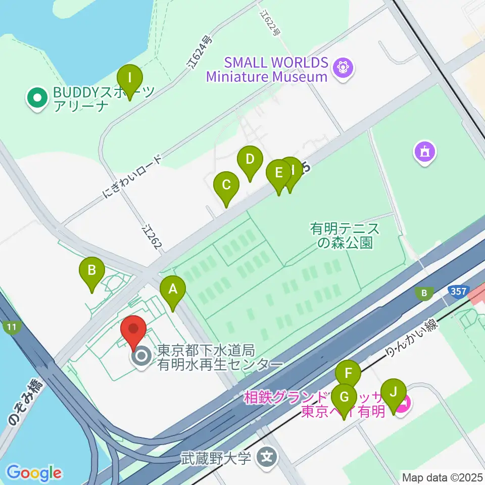 有明スポーツセンター周辺の駐車場・コインパーキング一覧地図