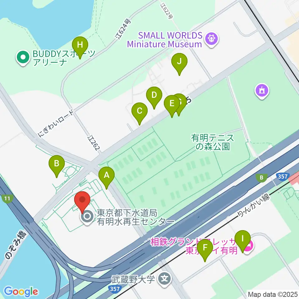 有明スポーツセンター周辺の駐車場・コインパーキング一覧地図