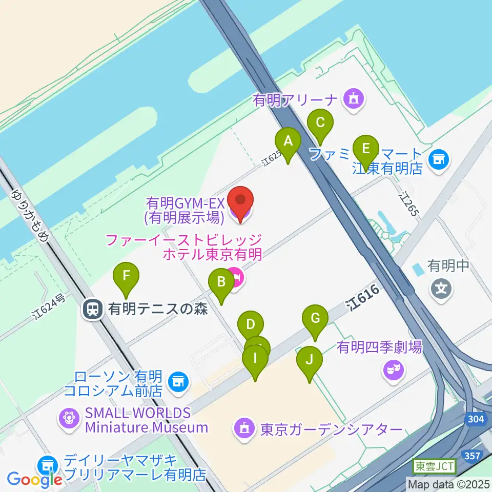 有明GYM-EX周辺の駐車場・コインパーキング一覧地図