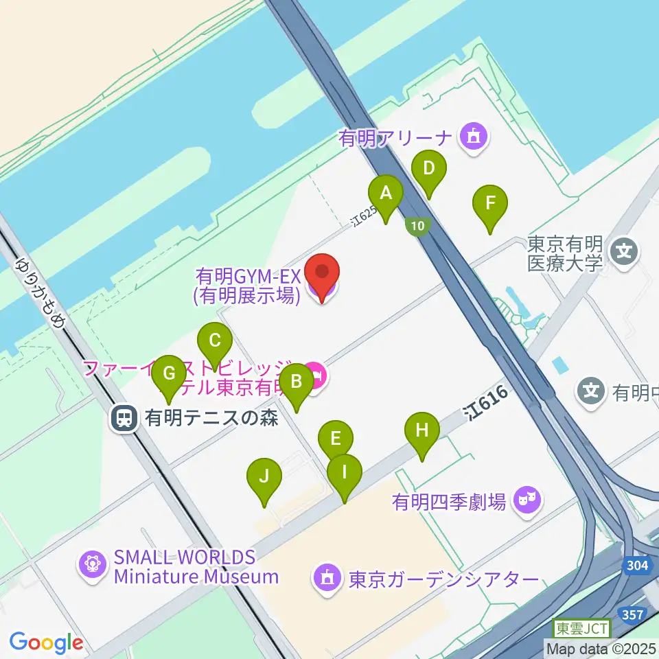 有明GYM-EX周辺の駐車場・コインパーキング一覧地図