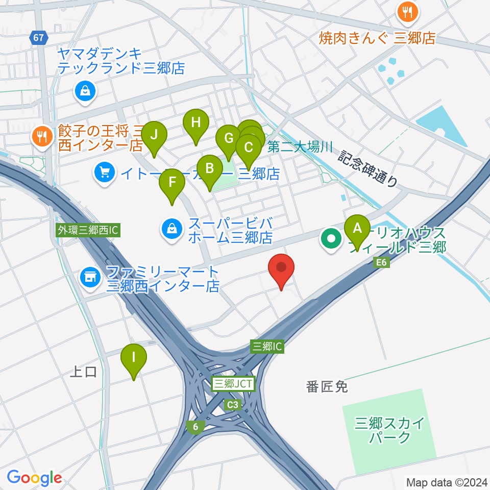 セナリオハウスフィールド三郷周辺の駐車場・コインパーキング一覧地図