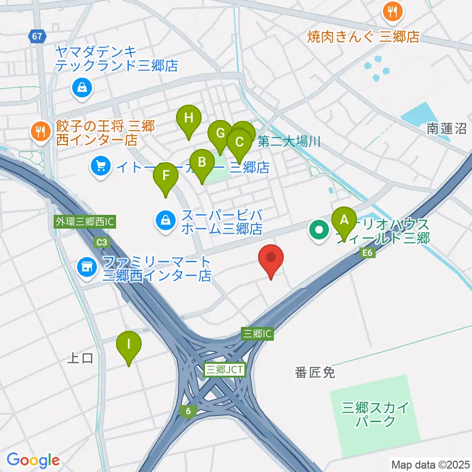 セナリオハウスフィールド三郷周辺の駐車場・コインパーキング一覧地図