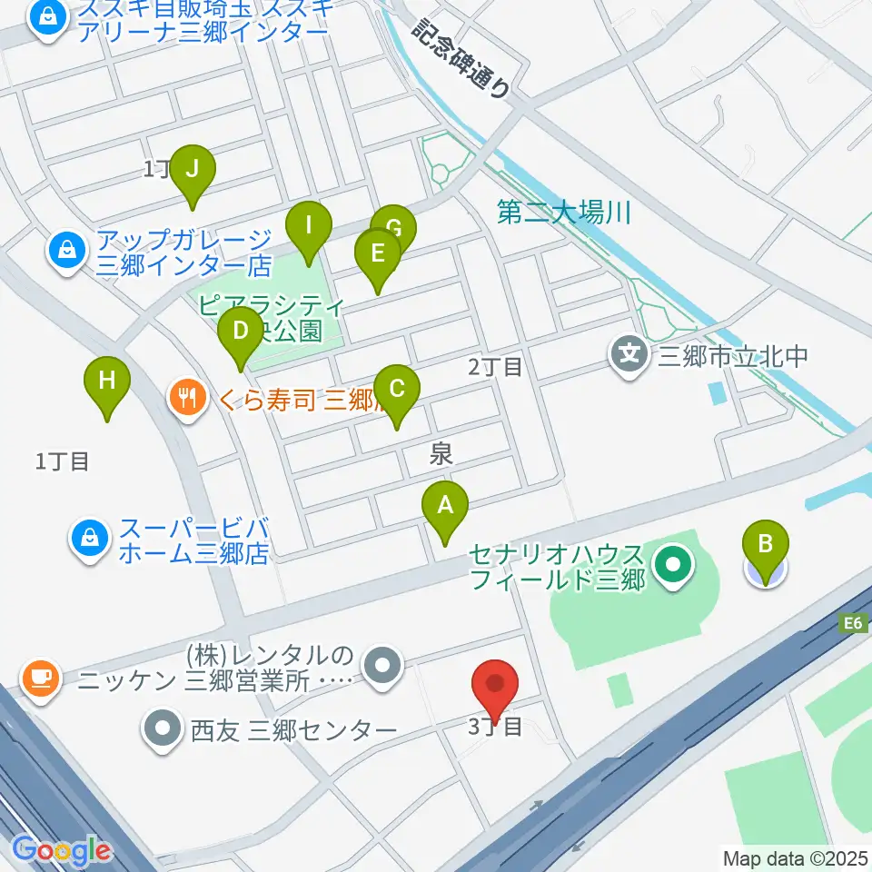セナリオハウスフィールド三郷周辺の駐車場・コインパーキング一覧地図