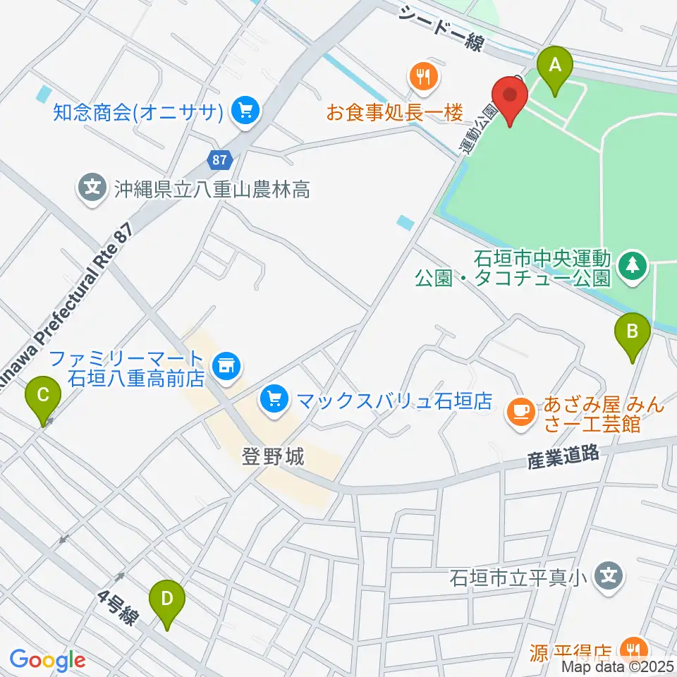 ロートスタジアム石垣周辺の駐車場・コインパーキング一覧地図