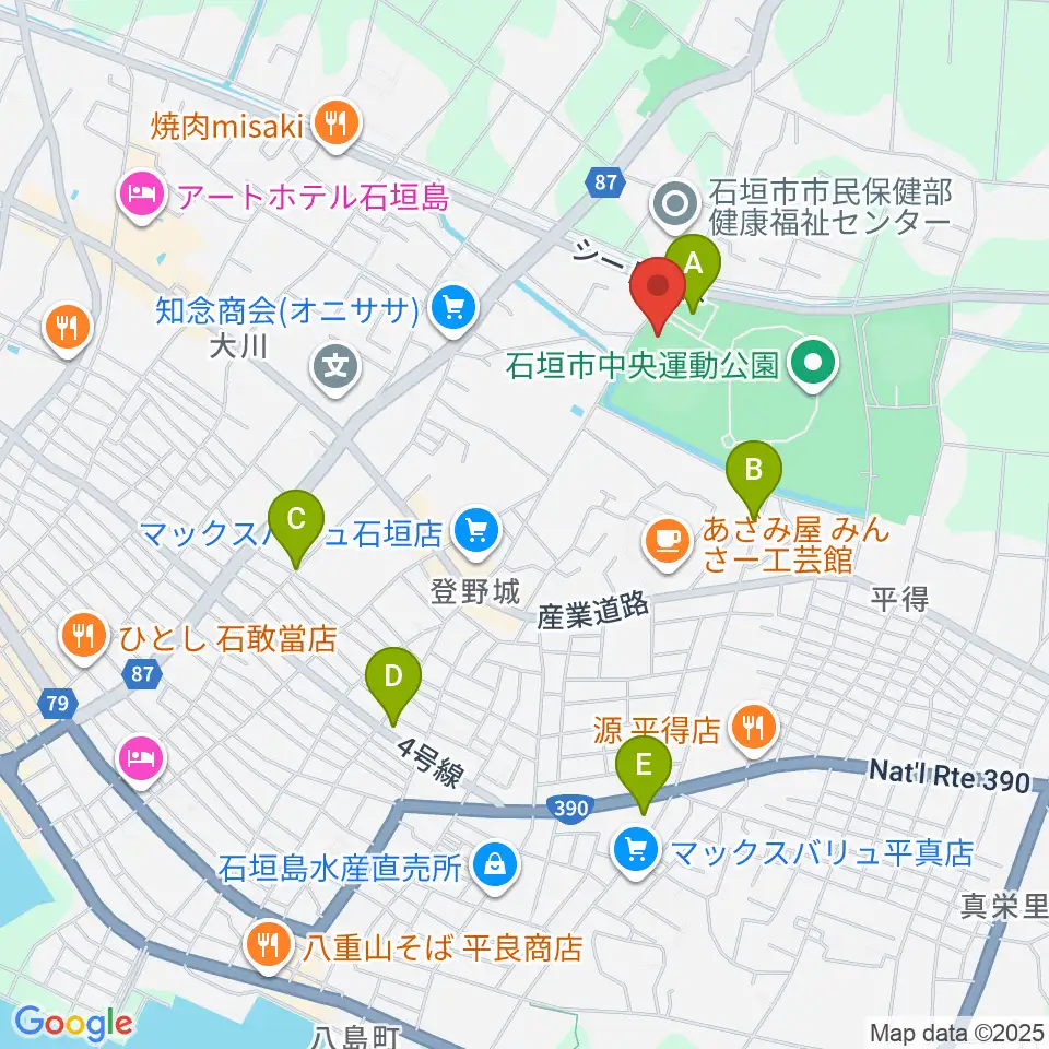 ロートスタジアム石垣周辺の駐車場・コインパーキング一覧地図