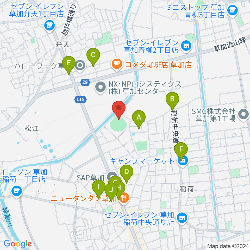 旭鋼管ベースボールパーク周辺の駐車場・コインパーキング一覧地図