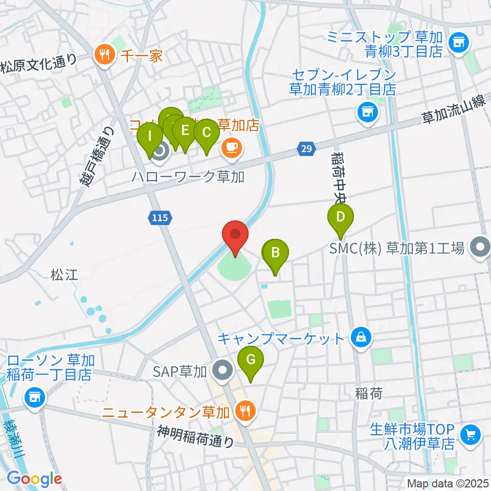 旭鋼管ベースボールパーク周辺の駐車場・コインパーキング一覧地図