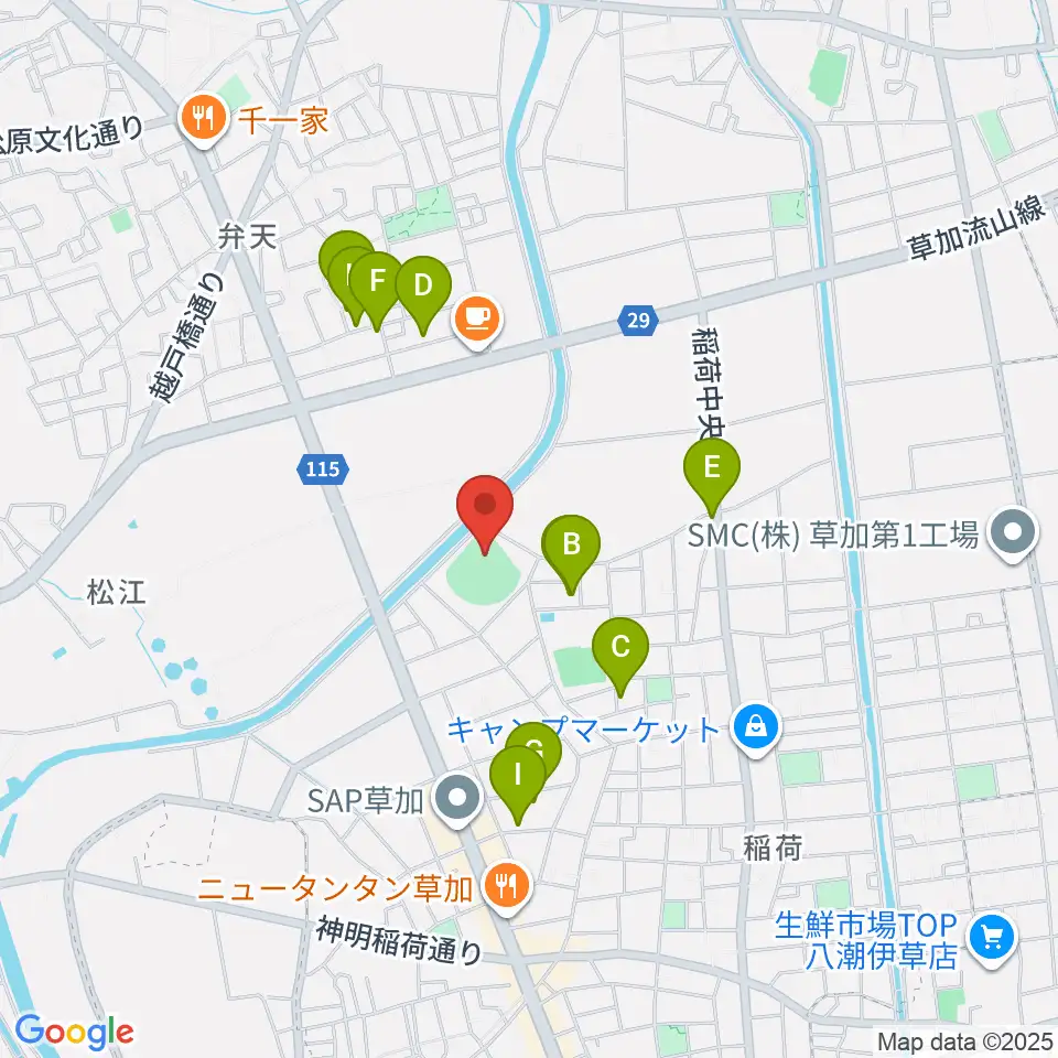 旭鋼管ベースボールパーク周辺の駐車場・コインパーキング一覧地図