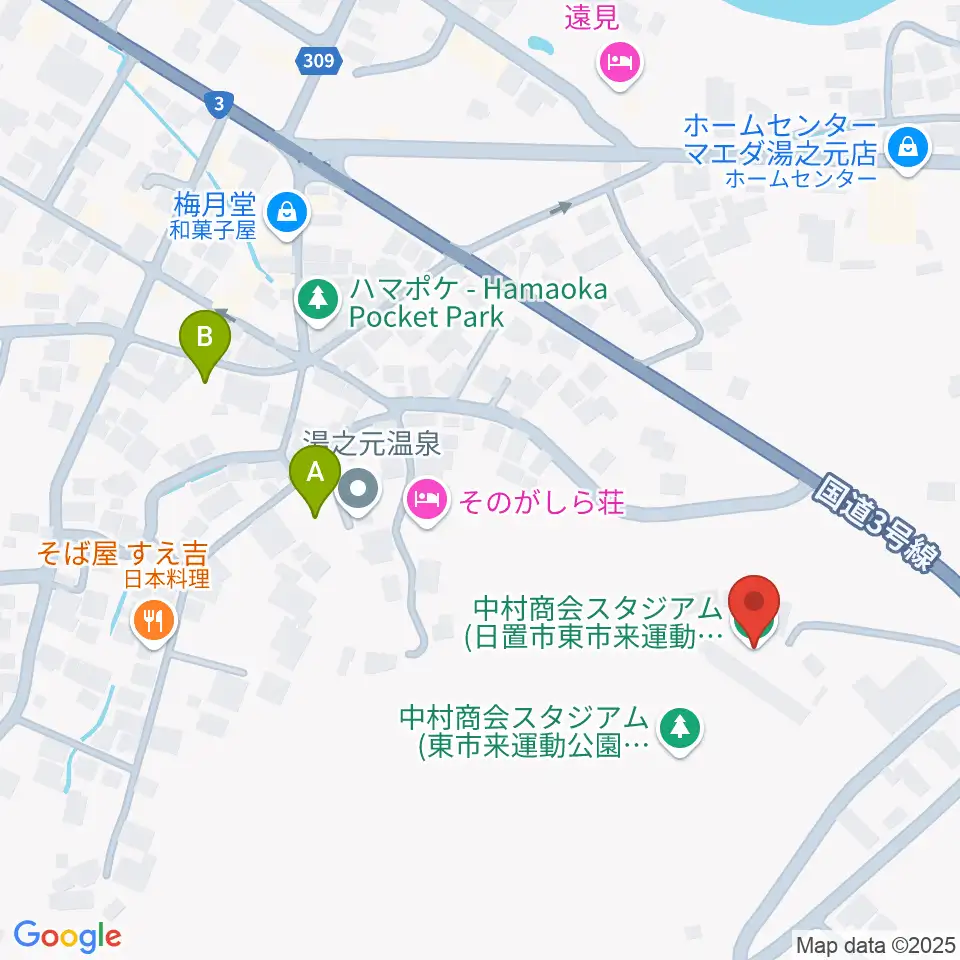 中村商会スタジアム周辺の駐車場・コインパーキング一覧地図