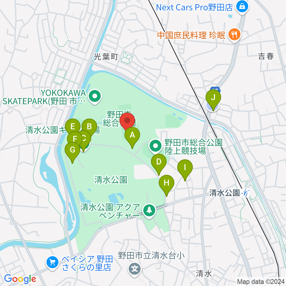 SAN-POWスタジアム野田周辺の駐車場・コインパーキング一覧地図