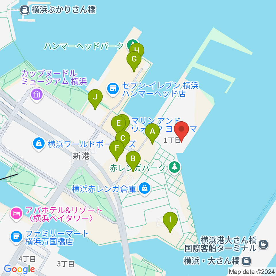 海上保安資料館横浜館周辺の駐車場・コインパーキング一覧地図