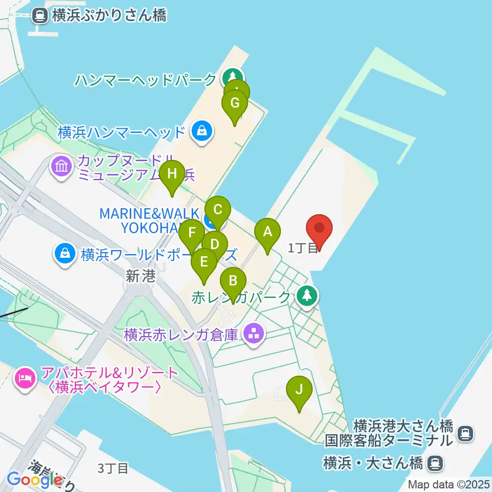 海上保安資料館横浜館周辺の駐車場・コインパーキング一覧地図