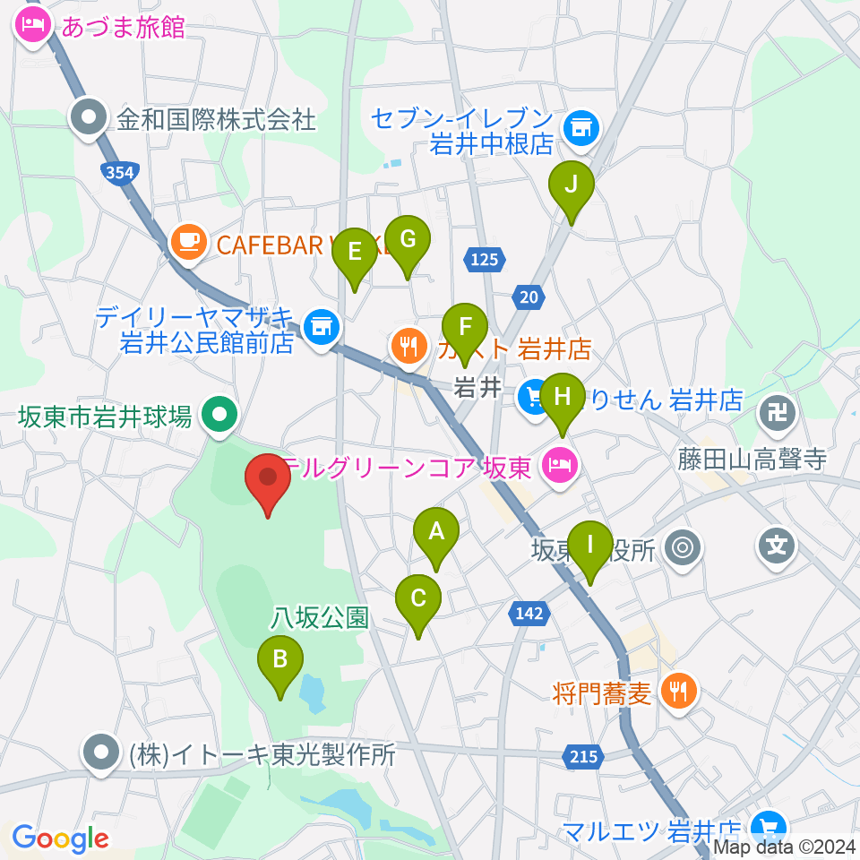 坂東市LIXIL総合体育館周辺の駐車場・コインパーキング一覧地図