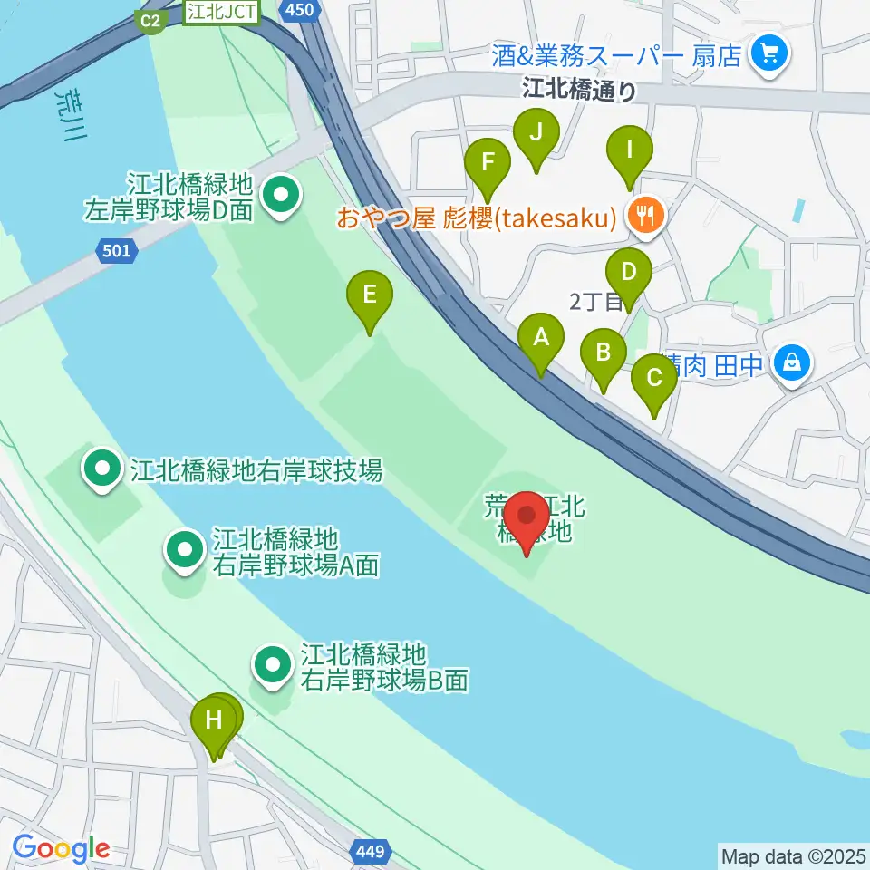 扇野球場周辺の駐車場・コインパーキング一覧地図