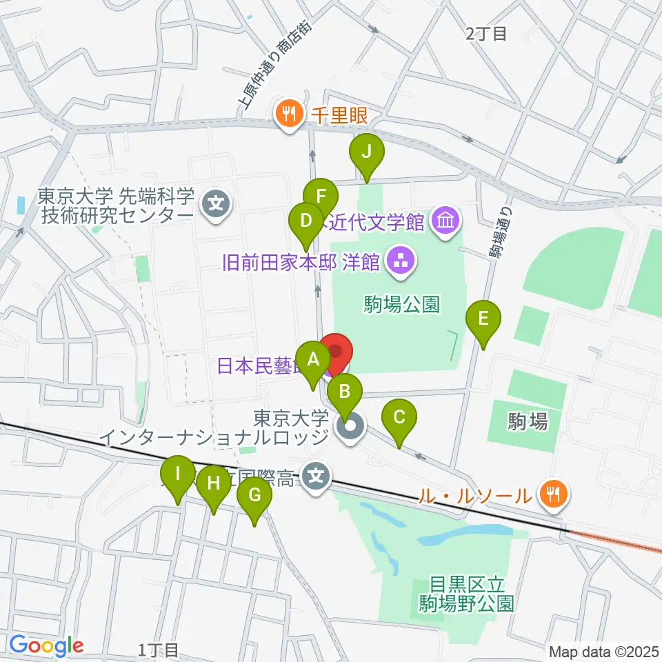 日本民藝館周辺の駐車場・コインパーキング一覧地図