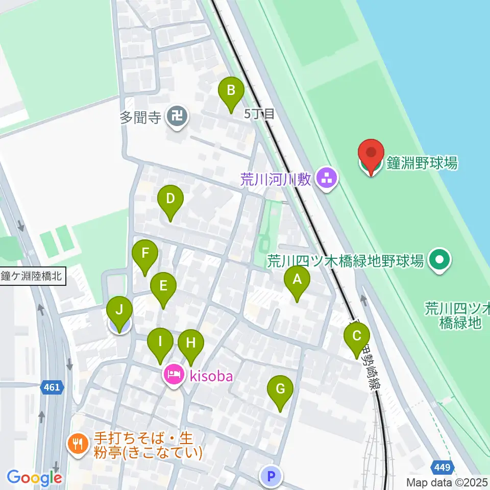 鐘淵野球場周辺の駐車場・コインパーキング一覧地図