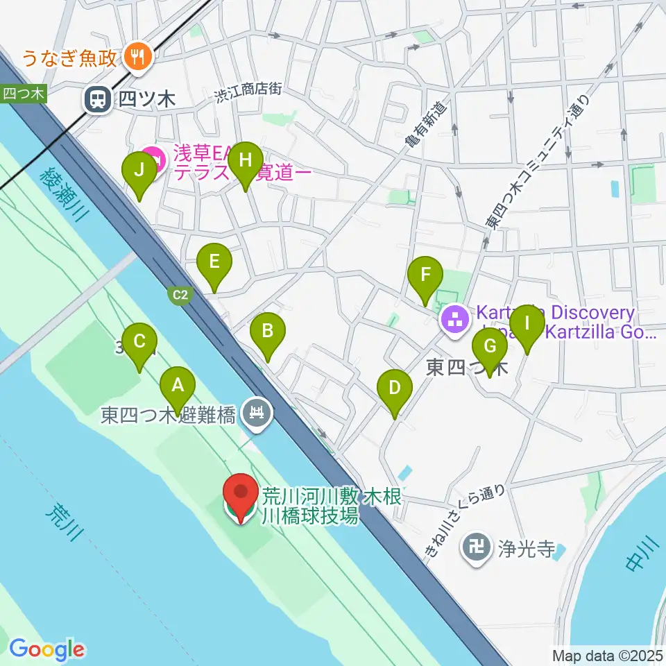木根川橋球技場周辺の駐車場・コインパーキング一覧地図