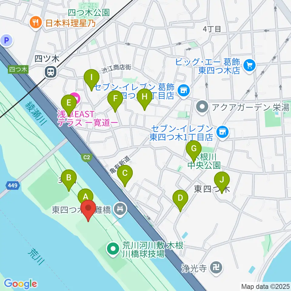木根川橋少年野球場周辺の駐車場・コインパーキング一覧地図