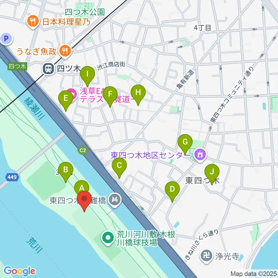 木根川橋少年野球場周辺の駐車場・コインパーキング一覧地図