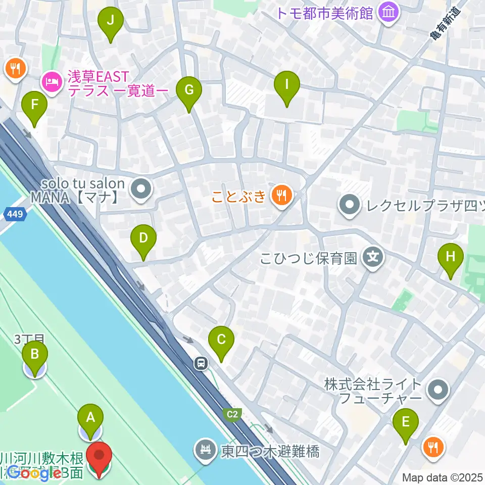 木根川橋少年野球場周辺の駐車場・コインパーキング一覧地図