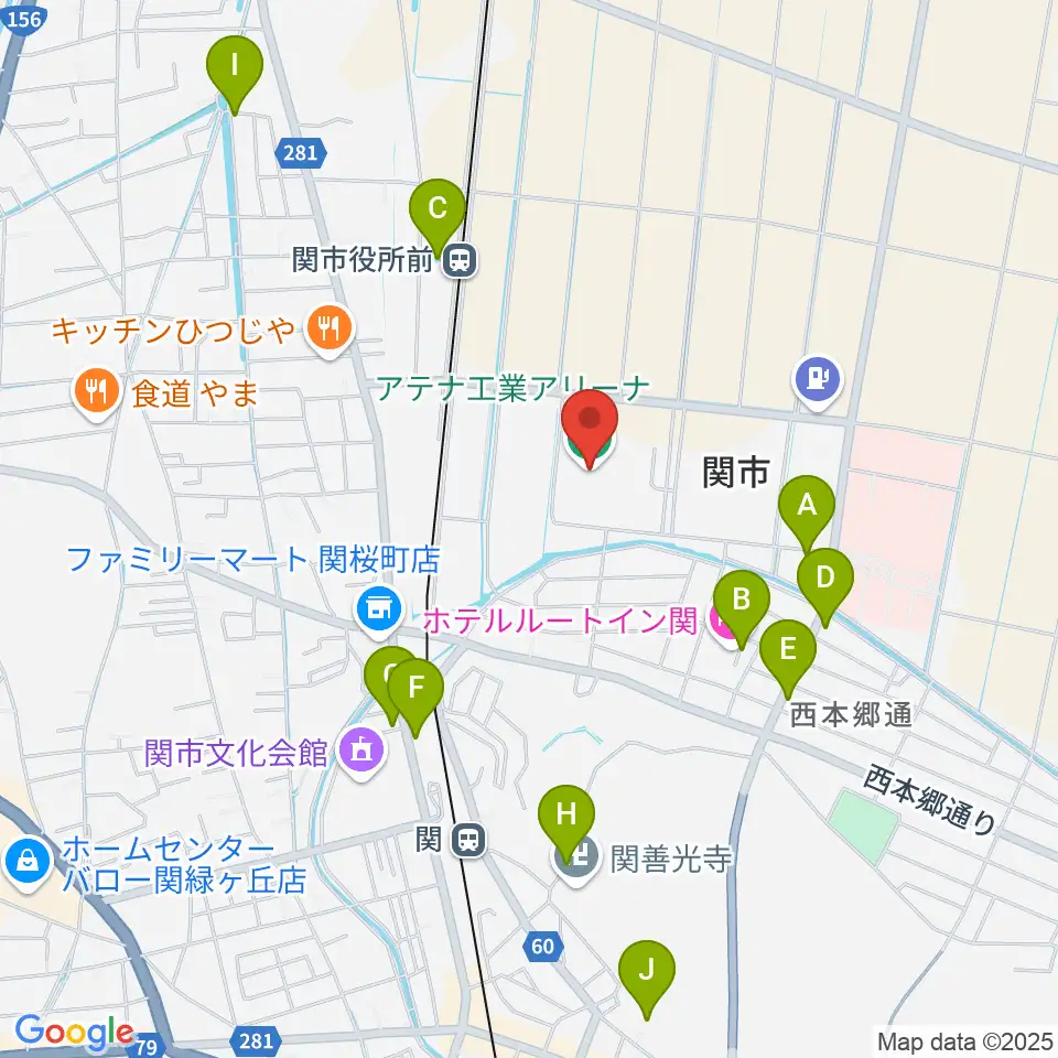 アテナ工業アリーナ周辺の駐車場・コインパーキング一覧地図
