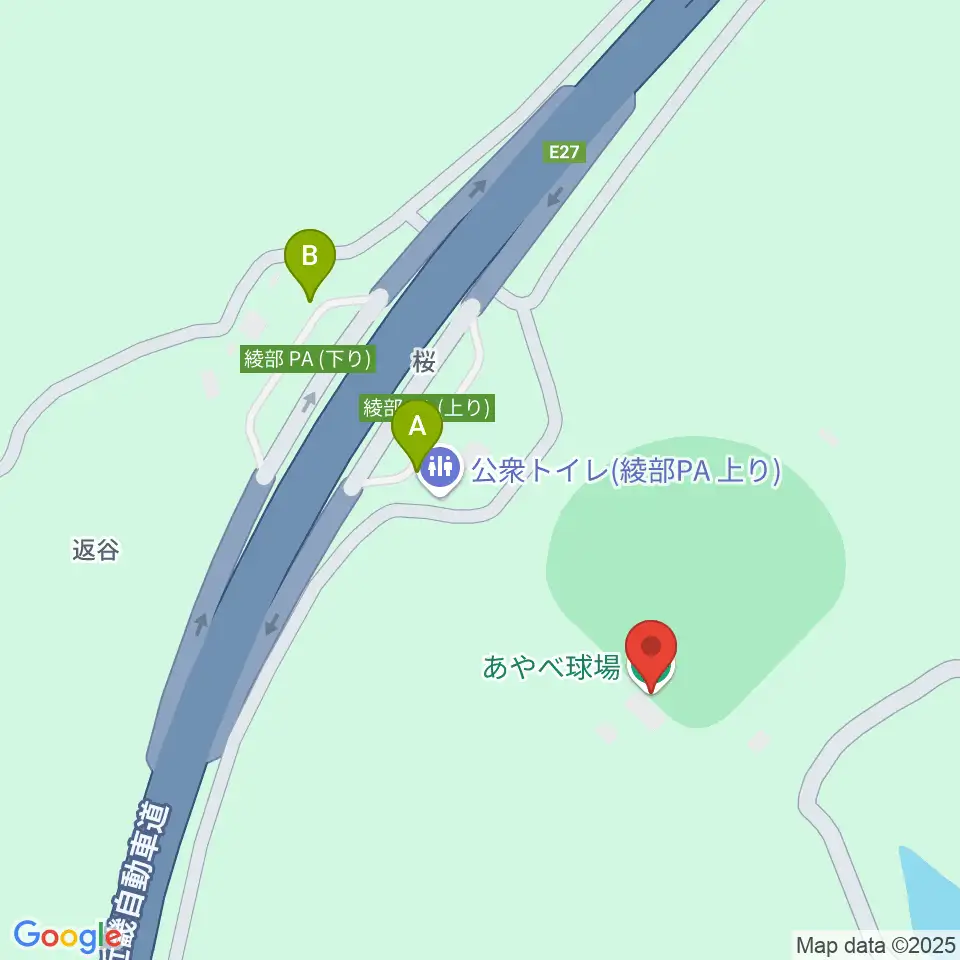 あやべ・日東精工スタジアム周辺の駐車場・コインパーキング一覧地図