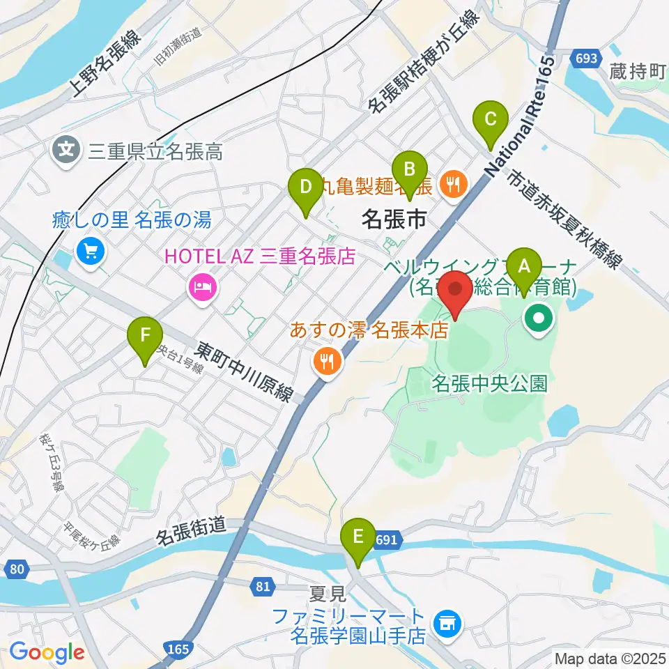 メイハンスタジアム周辺の駐車場・コインパーキング一覧地図