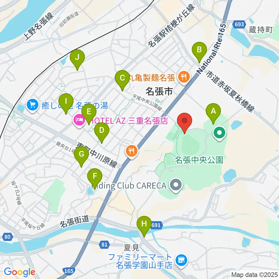 メイハンスタジアム周辺の駐車場・コインパーキング一覧地図