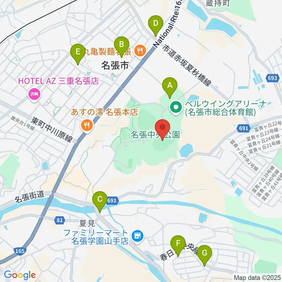 メイハンフィールド周辺の駐車場・コインパーキング一覧地図