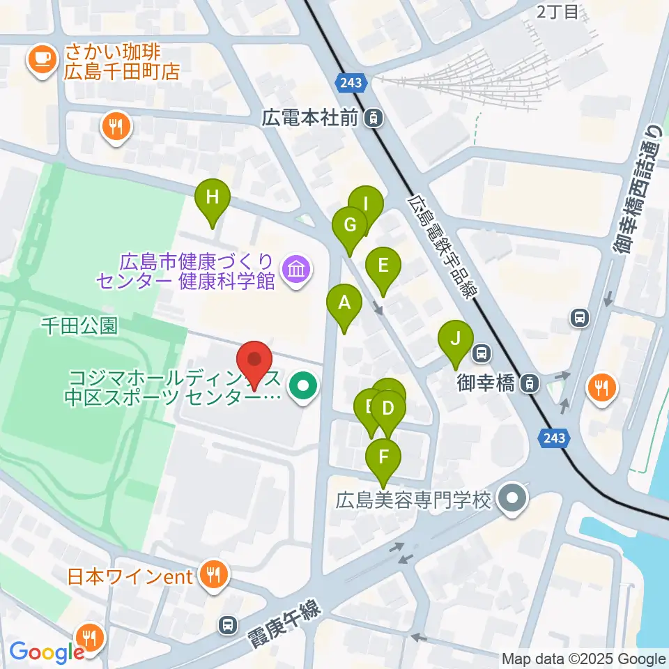 コジマホールディングス中区スポーツセンター周辺の駐車場・コインパーキング一覧地図