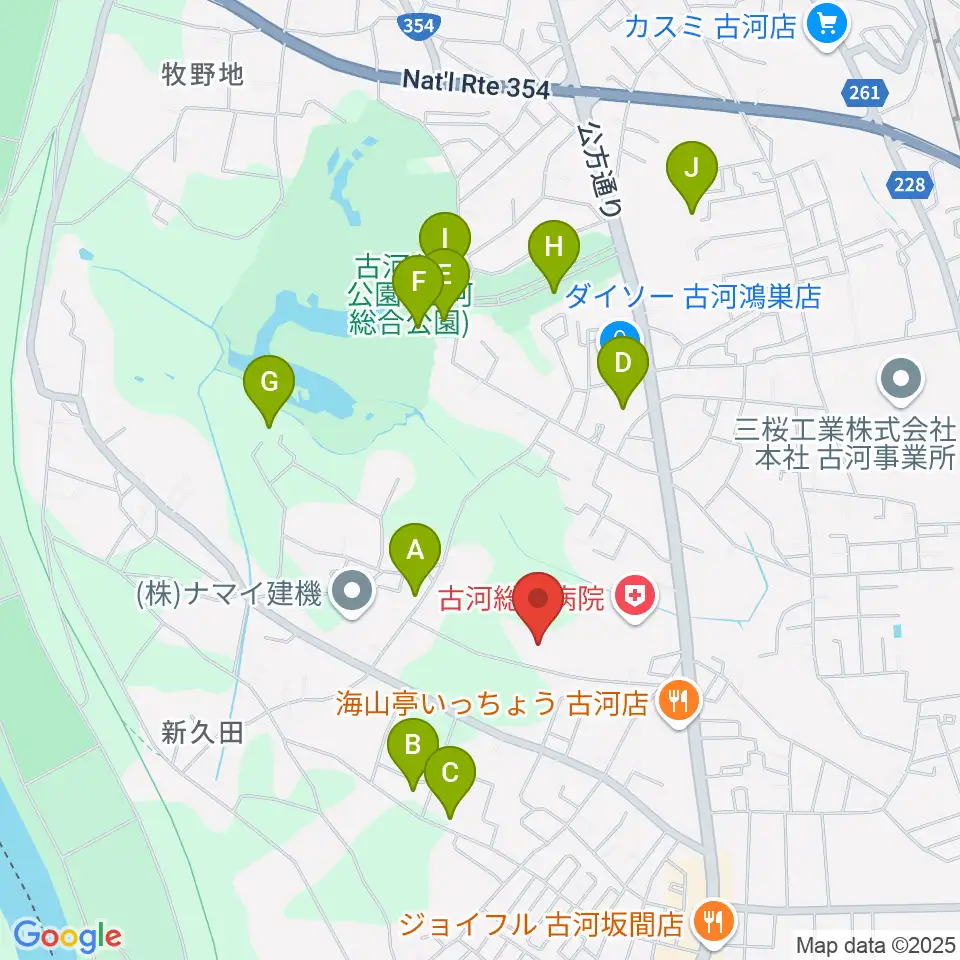 ヨシダスタジアム周辺の駐車場・コインパーキング一覧地図