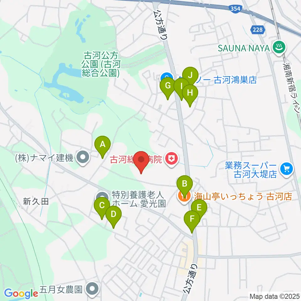ヨシダスタジアム周辺の駐車場・コインパーキング一覧地図