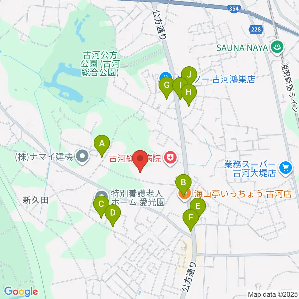 ヨシダスタジアム周辺の駐車場・コインパーキング一覧地図