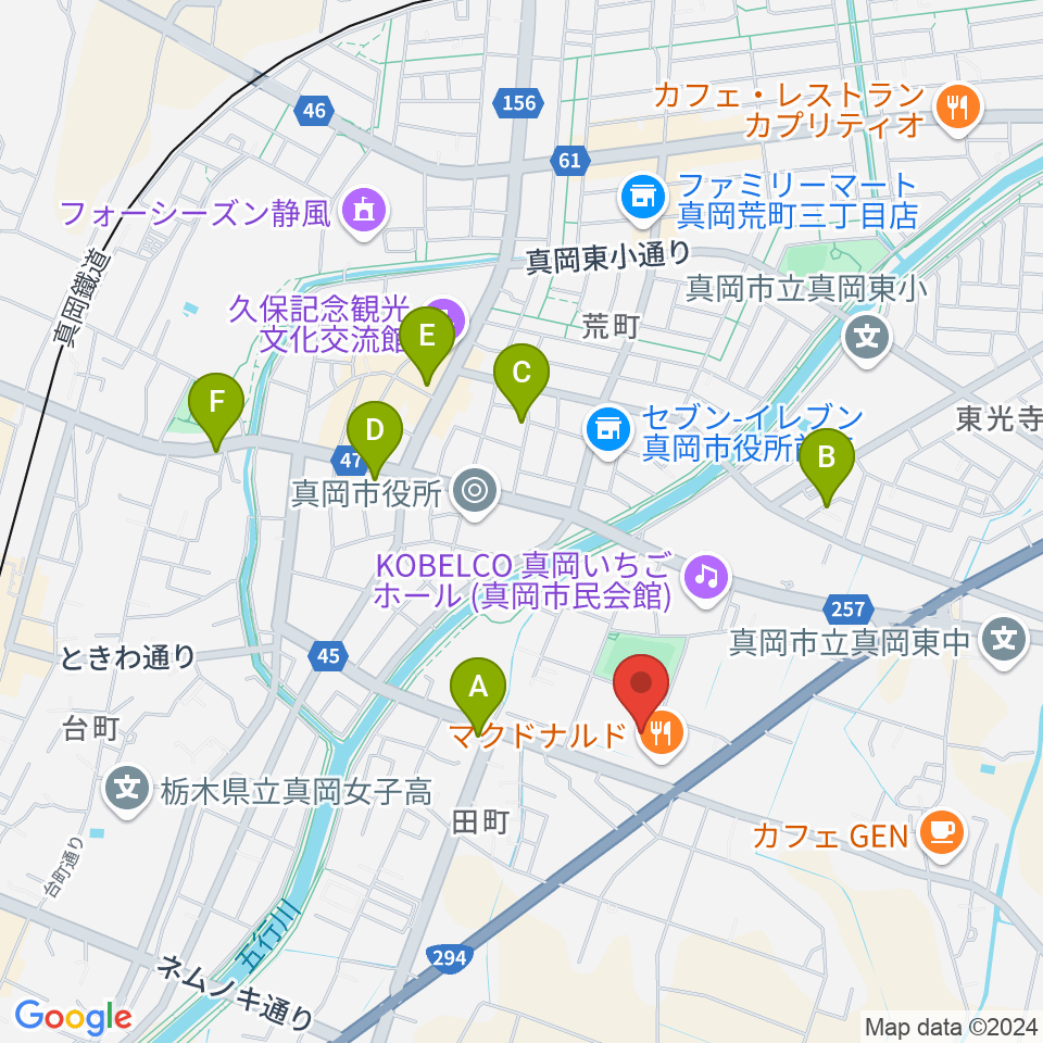 アオキシンテックもおか武道館周辺の駐車場・コインパーキング一覧地図