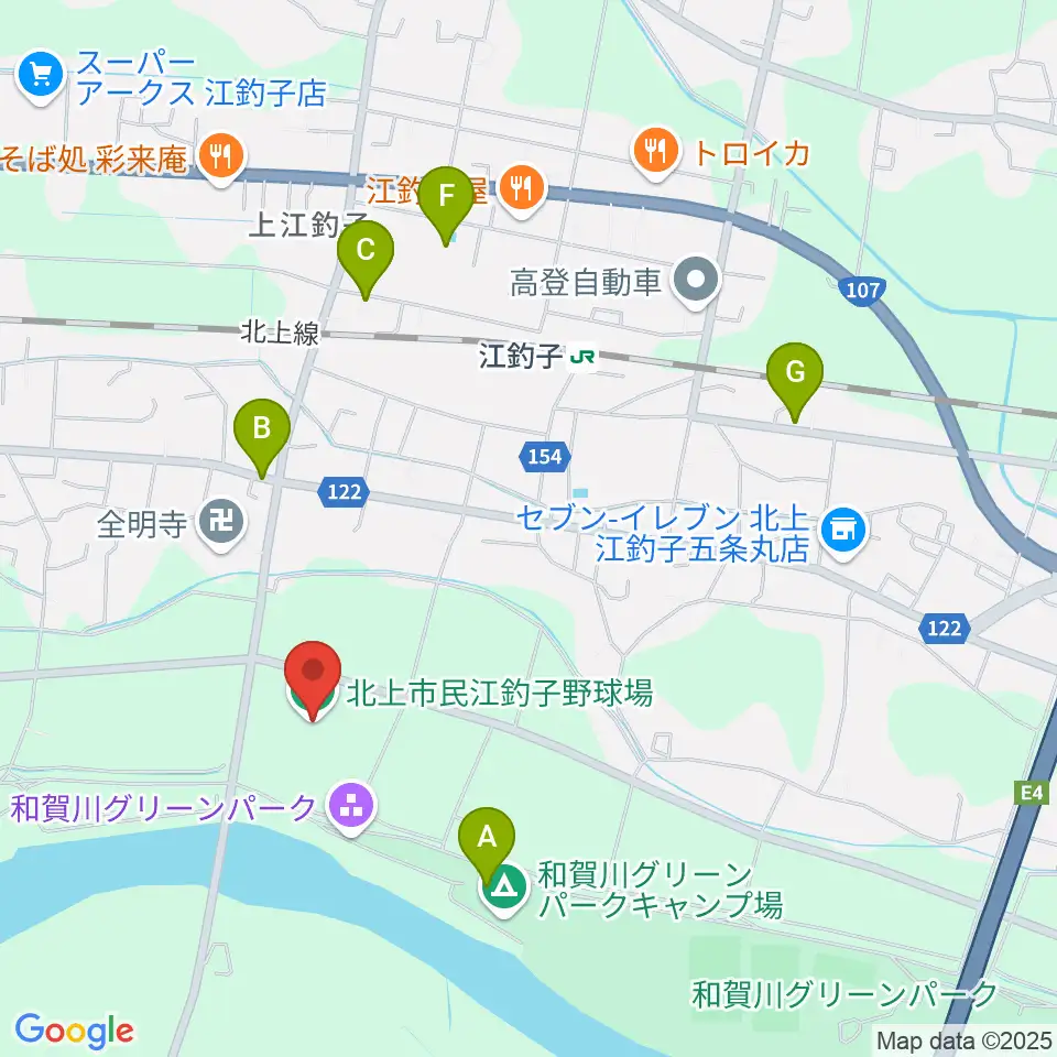 きたかみしんきんボールパーク周辺の駐車場・コインパーキング一覧地図