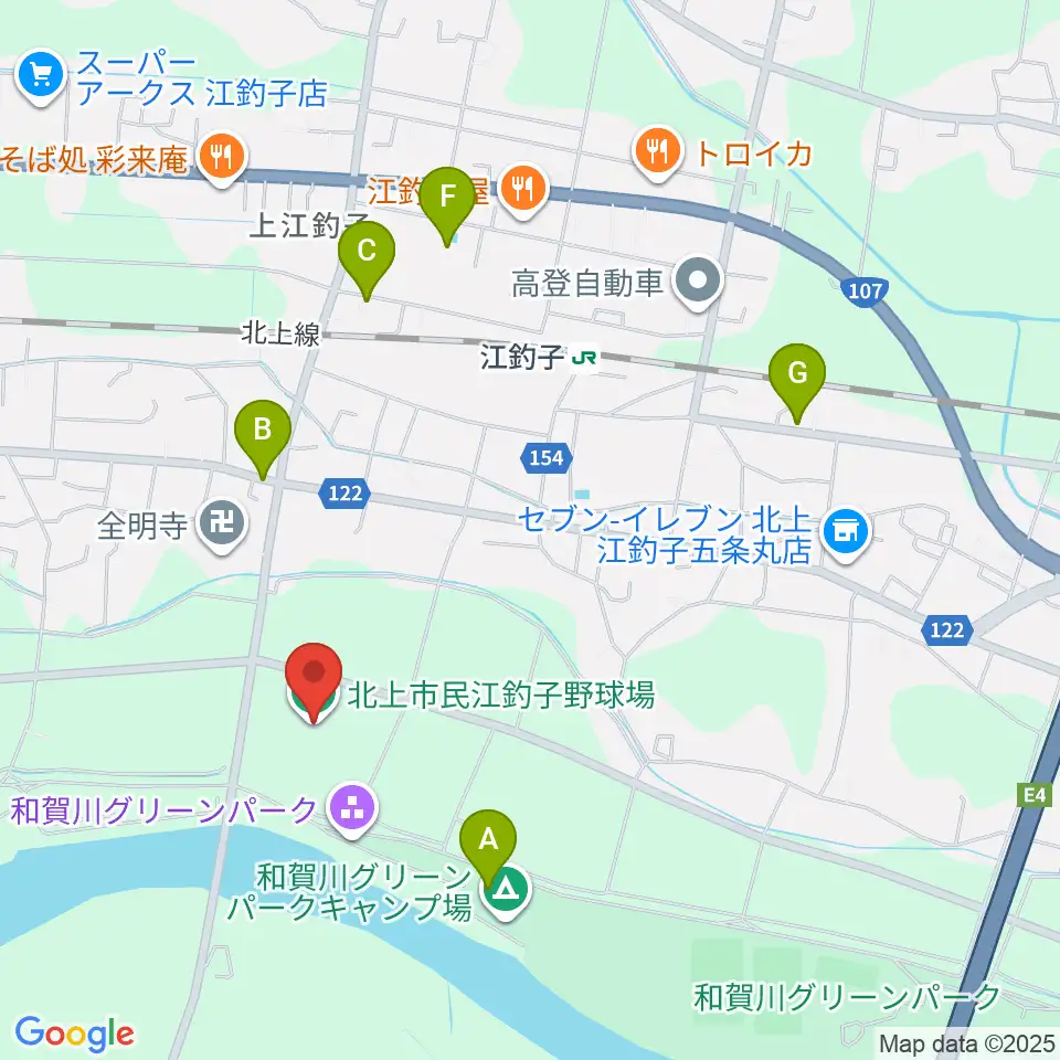 きたかみしんきんボールパーク周辺の駐車場・コインパーキング一覧地図