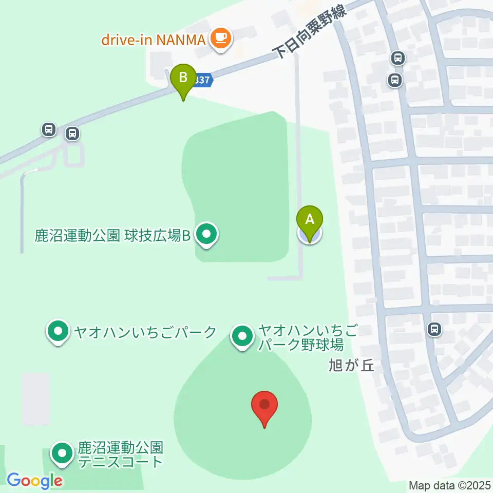 ヤオハンいちごパーク野球場周辺の駐車場・コインパーキング一覧地図